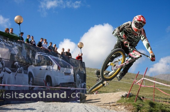 This photograph was taken at the Fort William Downhill Racing Championships and entered into a competition. I won First Prize of a Trek mountain bike worth £1500