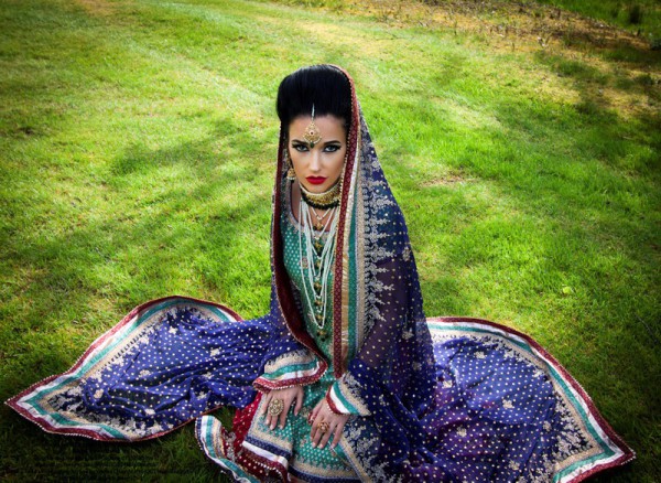 Asian Bride at Harburn House Country Estate in West Lothian with model Elaine Harris