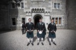 Groom and Best men and piper at Ardverikie House Estate