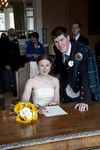 Bride and Groom signing the Register at Ardverikie Estate