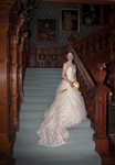 Bride on the stairs at Ardverikie Estate