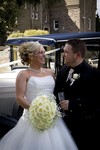 Bride and Groom with Vintage car at Landmark Hotel Dundee