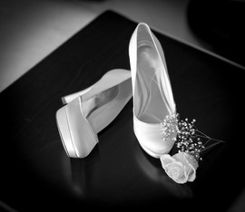 Bride's shoes at wedding